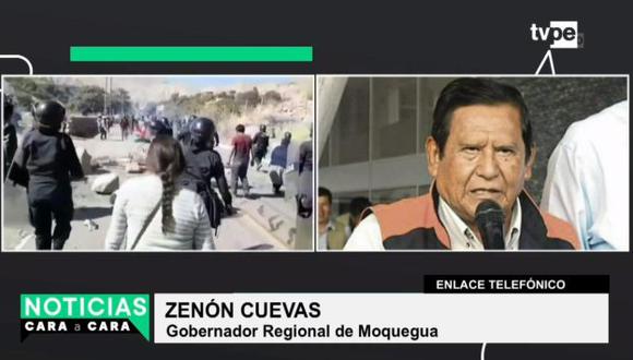El sector de Tumilaca, en Moquegua, cientos de agricultores acatan desde el lunes 12 un paro indefinido contra la empresa minera. (Foto: Captura Tv Perú)