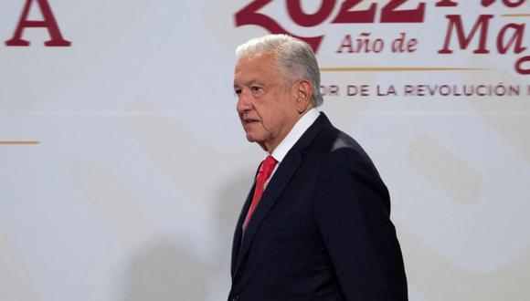 El presidente de México, Andrés Manuel López Obrador, llega a una conferencia de prensa antes de viajar a Washington, D.C. para reunirse con el presidente de los Estados Unidos, José Biden..