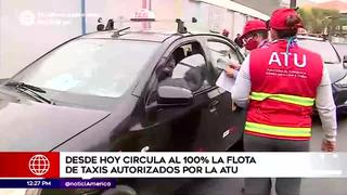 Coronavirus en Perú: taxis autorizados por la ATU podrán circular al 100%