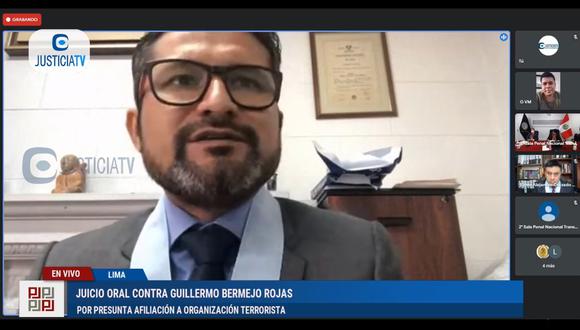 Ronald Atencio participó en la audiencia del juicio contra el congresista Guillermo Bermejo este miércoles 13. (Foto: Justicia TV)
