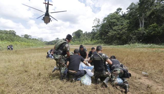 El martes, un equipo militar y policial de más de 1.500 efectivos ingresó a la zona conocida como La Pampa, que estaba tomada por la minería ilegal desde hace unos 10 años.  (Foto: Alonso Chero / El Comercio)
