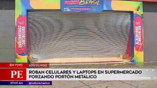 Los Olivos: roban celulares y laptops en conocido supermercado
