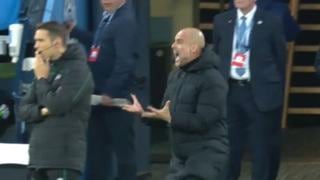 La molestia de Pep Guardiola tras el fallo de Mahrez para un posible gol del Manchester City vs. Real Madrid | VIDEO