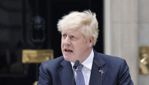 El primer ministro británico, Boris Johnson, anunció su dimisión como líder del Partido Conservador en Downing Street, Londres, Gran Bretaña.