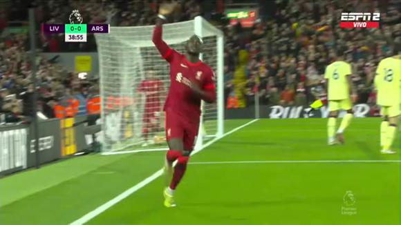 Gol de Mané para el 1-0 de Liverpool vs. Arsenal en Premier League | Video: ESPN.
