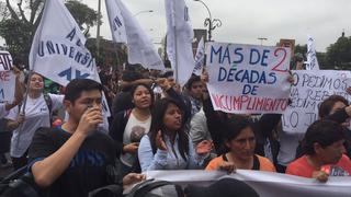 Universitarios marcharon para exigir respeto del medio pasaje