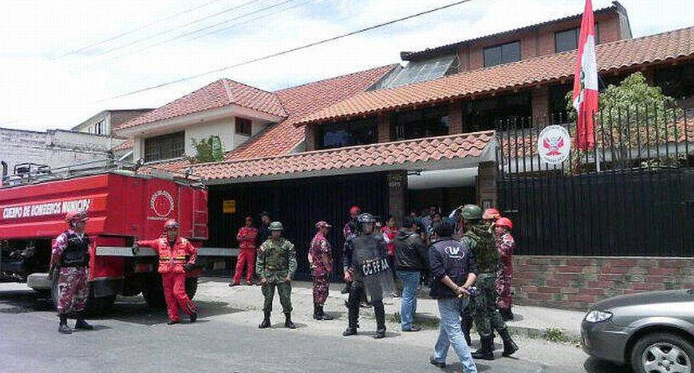 Consulado del Perú en Ecuador también fue evacuado durante el simulacro. (Foto: @RiesgosEc)