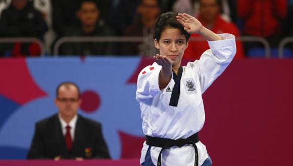 En taekwondo​ en la modalidad poomsae, la peruana Marcela Castillo ganó la medalla de plata en los Juegos Panamericanos Lima 2019. (Foto. Lima 2019)