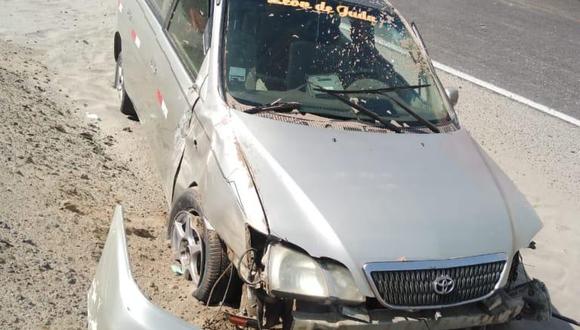 El conductor del vehículo falleció tras el accidente. En tanto, seis adultos y dos menores fueron auxiliados y trasladados al hospital de Huarmey (Foto: cortesía Elsa Pereda)