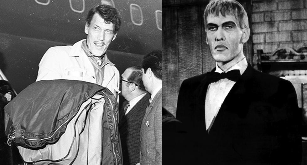 El actor Ted Cassidy ganó popularidad al interpretar a 'Largo' en la primera versión de la serie "Los locos Addams". En la imagen de la izquierda, Cassidy llega a Lima en 1969.