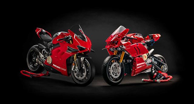 El kit armable del Ducati Panigale V4 R cuenta con 646 piezas y elementos que imitan cada detalle de la motocicleta. (Fotos: Lego).