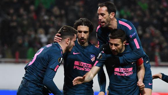 Atlético Madrid aplastó 5-1 al Lokomotiv y avanzó a cuartos de final de la Europa League. (Foto: agencias)