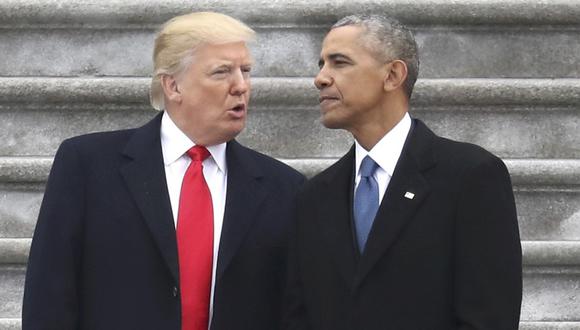 Barack Obama y Donald Trump el d&iacute;a de la toma de mando de este &uacute;ltimo. (Reuters)
