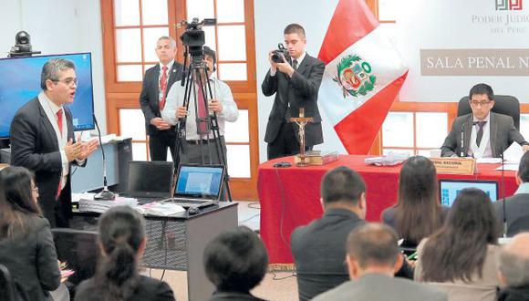 El fiscal José Domingo Pérez (izquierda) y el juez Richard Concepción (derecha) en una audiencia por la investigación a Fuerza Popular por el Caso Odebrecht. (Foto: Archivo El Comercio)