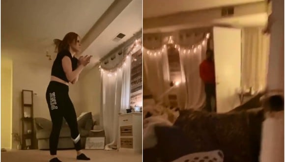 La joven grababa un video en su casa cuando, de repente, un sujeto apareció en el lugar. (Foto: Hannah Viverette / Facebook)