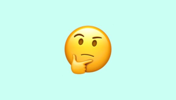 Se te enviaron el emoji de la cara pensante en WhatsApp, aquí te diremos qué cosa significa. (Foto: Emojipedia)