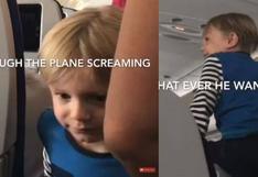 Este niño convirtió el tranquilo vuelo de unos pasajeros en una 'pesadilla' | VIDEO