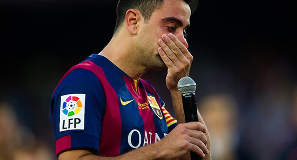 Xavi no pudo contener la emoción en su despedida (Foto: Getty Images)