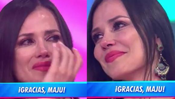 Maju Mantilla y su conmovedor llanto en final de “En Boca de Todos”: “Son 10 años de mi carrera”. (Foto: Captura de América TV).