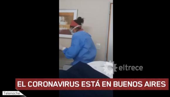 El video del primer paciente con coronavirus en Argentina: está de buen humor y pidió sushi. Foto: Captura