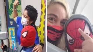 Con máscara de Spiderman y martillo de Thor: la historia del niño que se vacunó contra la COVID-19