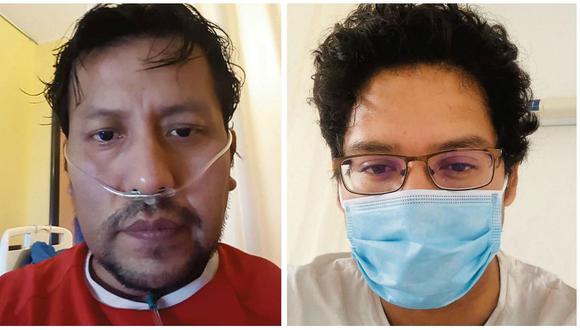 Freddy Espinoza (izquierda) vive recluido en su casa en Milán; su esposa también tiene coronavirus. Fernando Vílchez (derecha) dejó el hospital, pero el tratamiento y el dolor siguen.