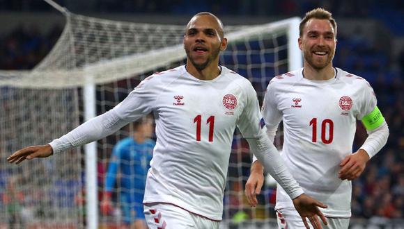 Martin Braithwaite fue titular en el Dinamarca vs. Finlandia por Eurocopa 2021. (Foto: AFP)