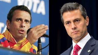 Capriles critica posición de Peña Nieto ante Venezuela