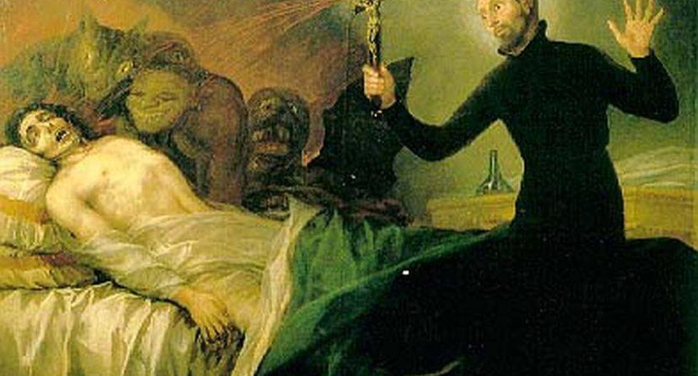 San Francisco de Borja realiza exorcismo. (Goya)