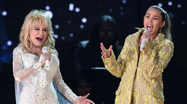 Grammy 2019. Miley Cyrus cantó en un homenaje a Dolly Parton. Foto: AFP.