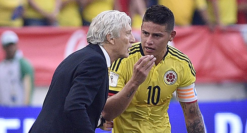 José Pékerman, técnico de la Selección Colombia, reveló su seguimiento a la recuperación de James Rodríguez, baja por lesión ante Paraguay por Eliminatorias. (Foto: Getty Images)