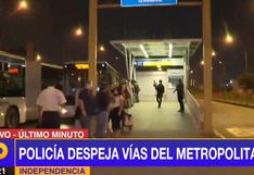 Metropolitano: manifestantes abandonan la vía exclusiva y buses circulan con normalidad