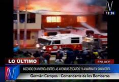 Lima: fuerte incendio en vivienda alarmó a vecinos en San Miguel