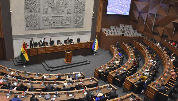Vista general de la sesión de la Cámara de Diputados boliviana para tratar la ley del censo de población, en La Paz (Bolivia).