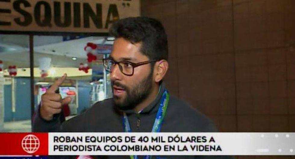 El periodista colombiano Juan Pupiales denunció el robo de sus equipos valorizados en 40 mil dólares. (América Noticias)