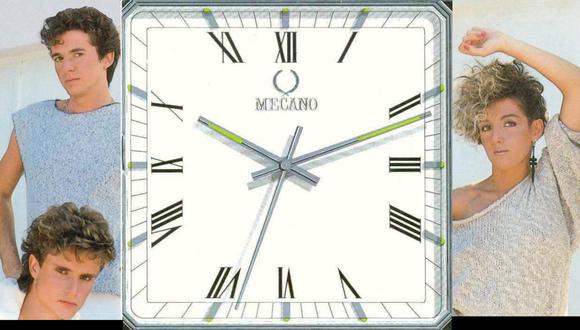 Al centro, la portada de "Mecano", álbum debut de la agrupación española del mismo nombre que cambió la historia del pop. Foto: CBS Discos.