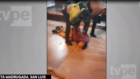 Los policías y serenos de San Luis persiguieron y capturaron a dos delincuentes. (Captura: TVPerú)