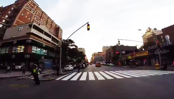 Ciclista se pasea por Nueva York en este increíble video