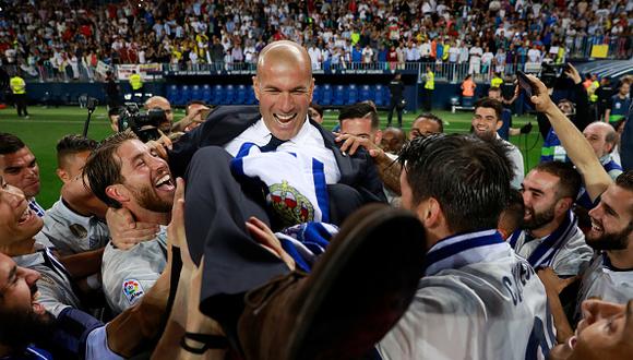 Zinedine Zidane se convirtió en el primer entrenador francés en conseguir el título de la Liga española con el Real Madrid. (Foto: Getty Images)