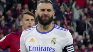 Benzema falló dos penales en menos de 10 minutos: así definió en el Real Madrid-Osasuna | VIDEO