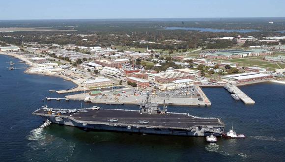 Vista aérea de la base naval de Pensacola, en Florida, donde ocurrió el tiroteo el viernes. (Reuters).