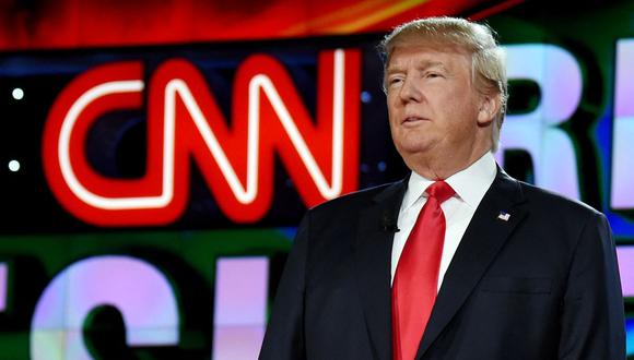 El candidato presidencial republicano Donald Trump durante el debate presidencial de CNN en The Venetian Las Vegas en Las Vegas, Nevada. (Foto de Ethan Miller / AFP)