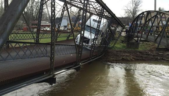 Camión destrozó un puente de 1880 en Pensilvania [VIDEO]