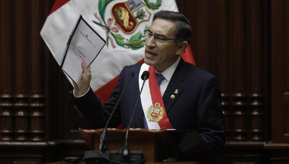Martín Vizcarra cuestionó el accionar del Congreso frente a la reforma política. (Foto: Alonso Chero / El Comercio)