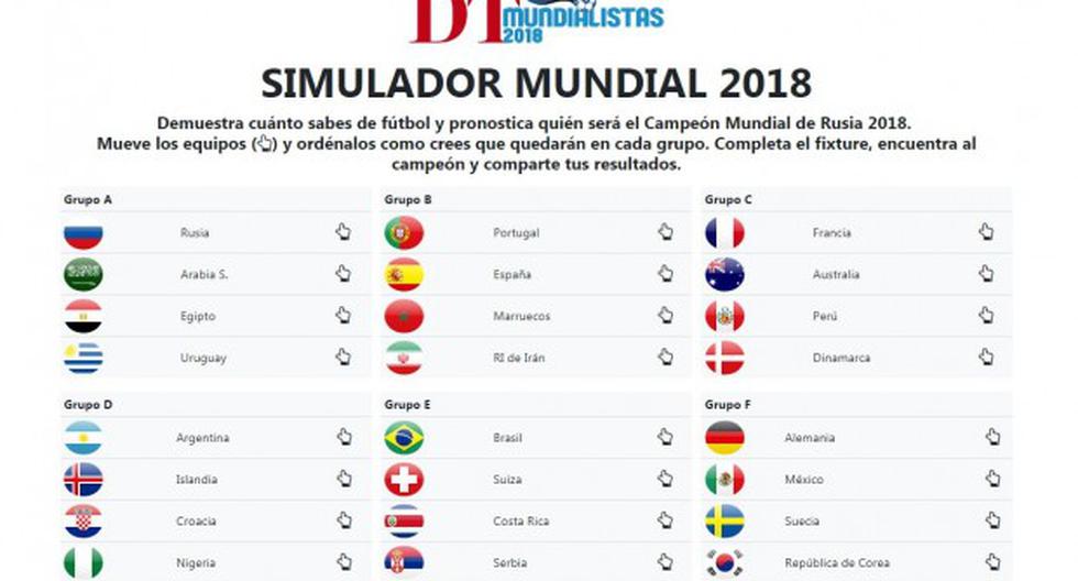 Rusia 2018: pronostica qué selección ganará el Mundial de fútbol con nuestro simulador | MUNDIAL | EL PERÚ