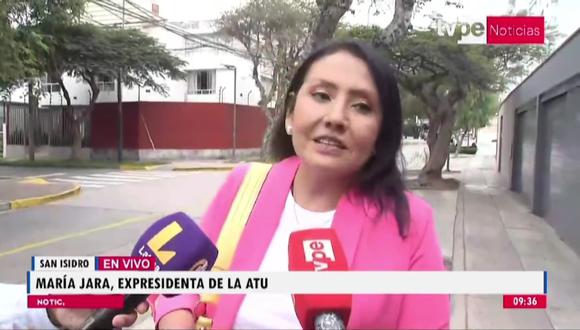 María Jara, expresidenta de la Autoridad de Transporte Urbano (ATU) para Lima y Callao. (Foto: TV Perú)