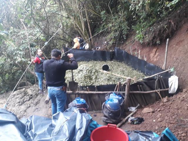 La Libertad: policía destruye laboratorio clandestino de pasta básica de cocaína. (Foto: PNP)