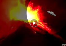¿Extraño láser de oscuridad aparece en un volcán en erupción y asusta al mundo?