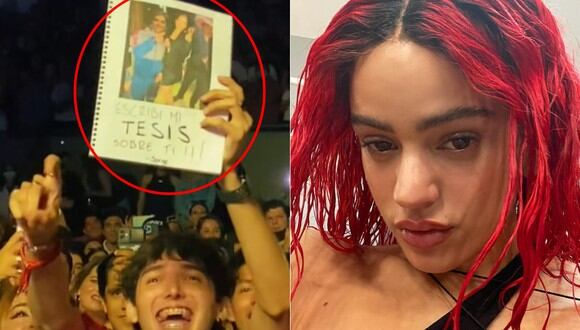 Fan se emociona cuando Rosalía ve su cartel. (Imagen: @sebass_em / TikTok)