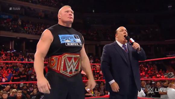 En el último WWE Raw, Brock Lesnar advirtió a Braun Strowman rumbo a No Mercy. (Foto: Twitter)